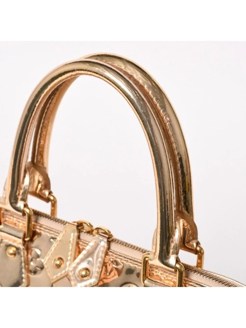 Louis Vuitton Alma GM Handbag Monogram Miroir Gold